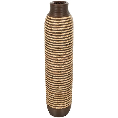 40" Brown Seagrass Handmade Vase