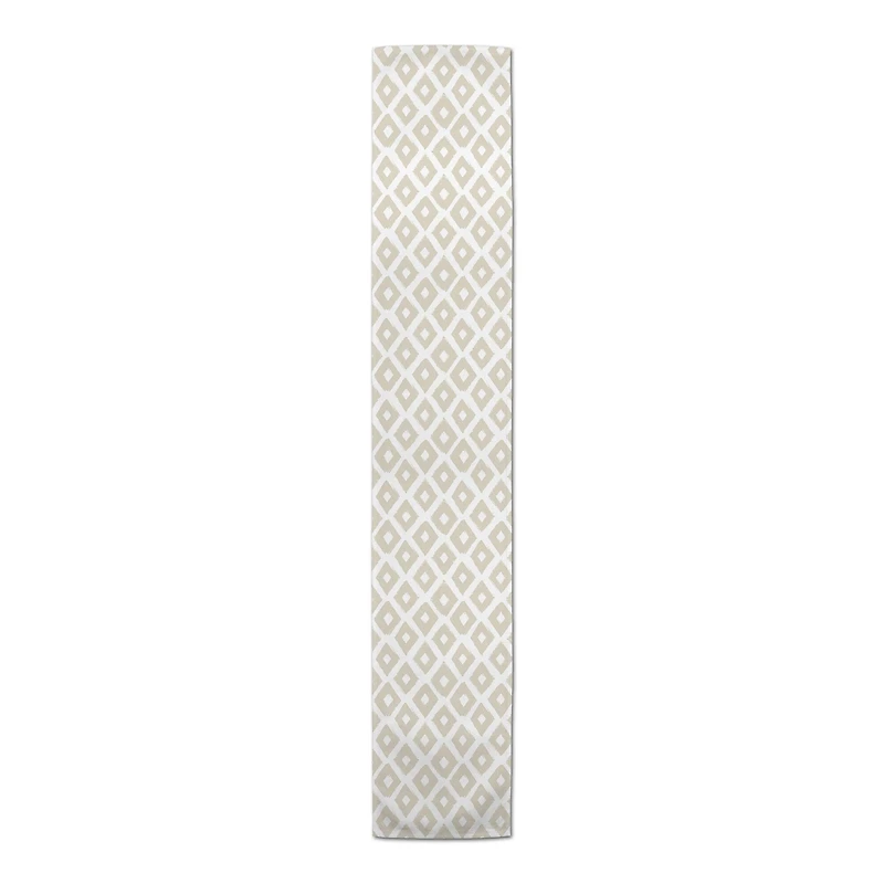 Gray Brush Diamonds Indoor/Outdoor Table Runner