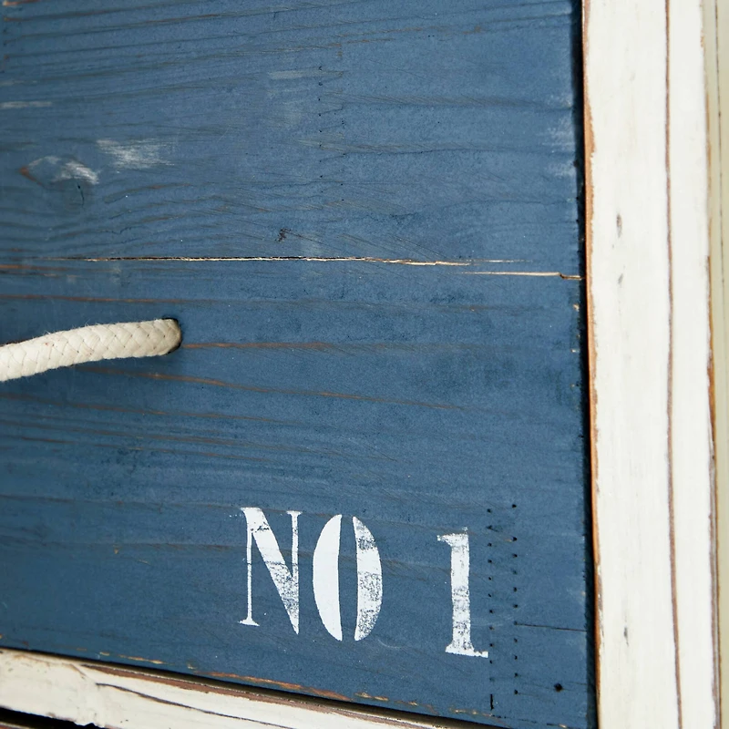 White Wood Coastal Chest, 30" x 19" x 12"