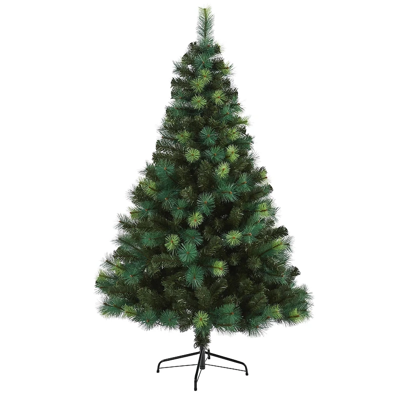 6ft. Pre-Lit Mixed Green Scotch Pine Artificial Christmas Tree with LED Lights