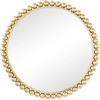 CosmoLiving by Cosmopolitan Gold Metal Wall Mirror with Bead Detailing 36" x 1" x 36"