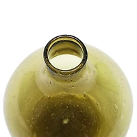 Hello Honey® 7" Olive Green Hand Blown Glass Vase