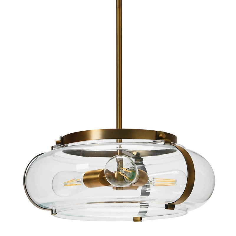 Hello Honey® Robert Stevenson Lighting Alston Brushed Bronze Glass & Metal Ceiling Light