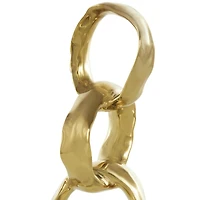 15" Gold Abstract Interlocked Rings Ceramic Sculpture with Black Base