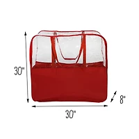 Honey Can Do 30" Red Clear-View Christmas Storage Bags with Handles, 2ct.