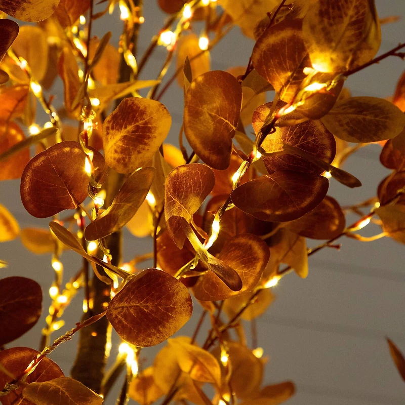 9ft. Pre-Lit Grand Autumn Eucalyptus Artificial Fall Tree with 700 Warm White LED Lights