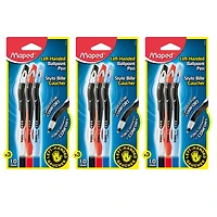 Maped® Visio Left-Handed Ball Point Pen, 3 Packs of 3