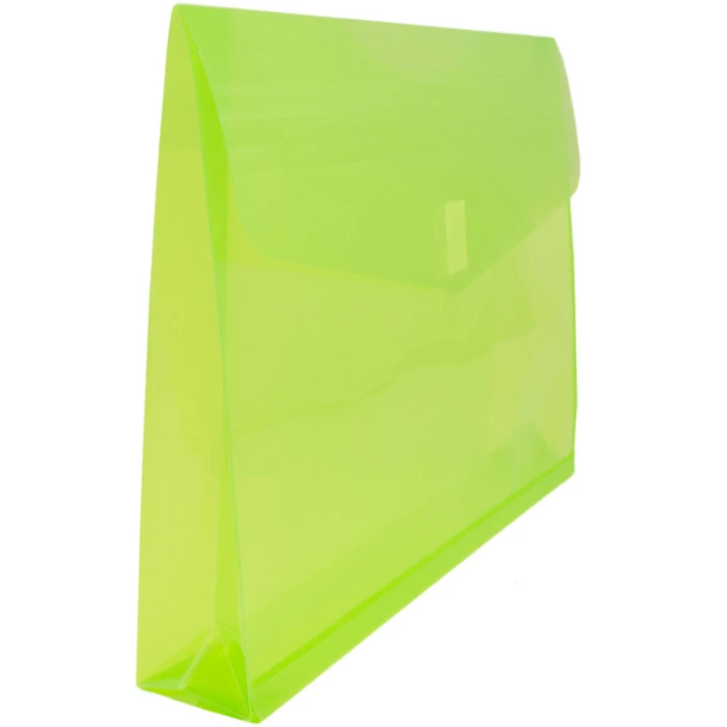 JAM Paper 9.75" x 13" Lime Green Plastic Hook & Loop Closure Envelopes, 12ct.