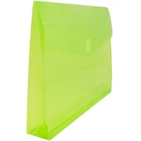 JAM Paper 9.75" x 13" Lime Green Plastic Hook & Loop Closure Envelopes, 12ct.