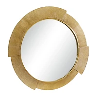 36" Gold Aluminum Contemporary Round Wall Mirror