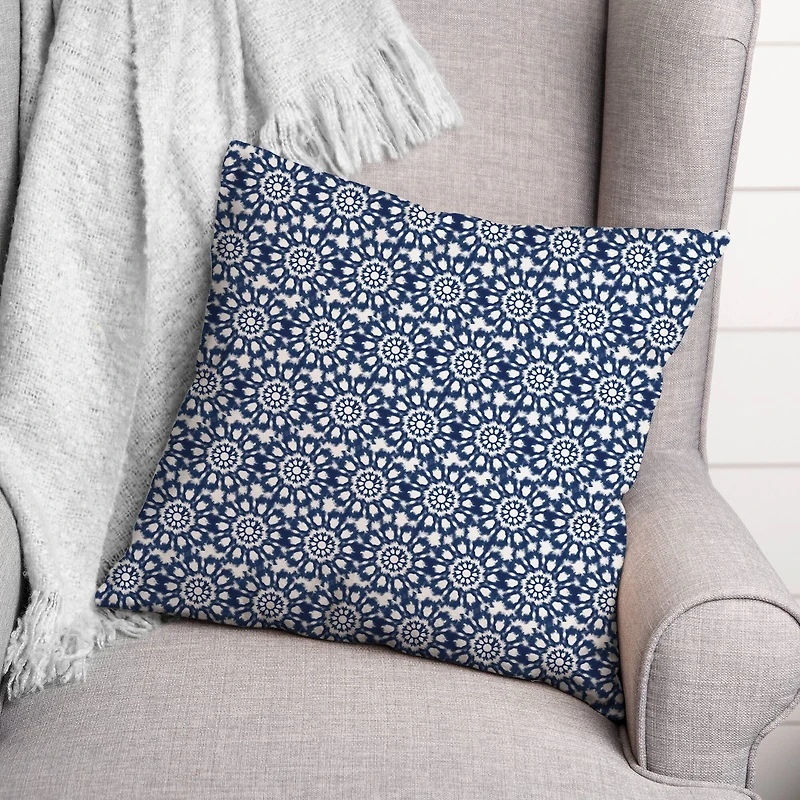 Radial Shibori Pattern 18" x 18" Indoor / Outdoor Pillow