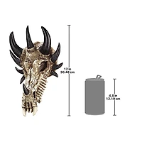 Design Toscano 12" Manchester's Dragon Bones Sculptural Skull Wall Sculpture