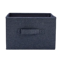 Household Essentials 7.5" Denim Blue Collapsible Cotton Blend Cube Storage Drawer, 2ct.