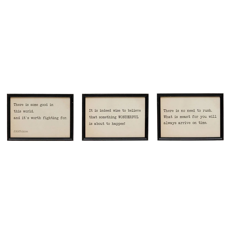 Hello Honey® Inspirational Quotes Wooden Framed Wall Sign Set