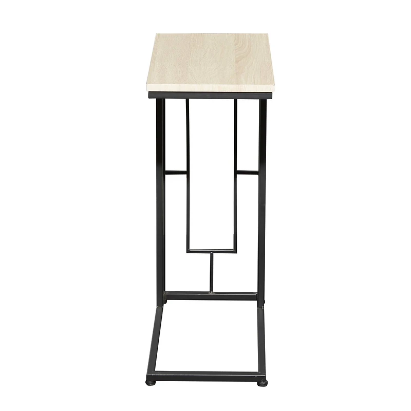 Black Iron & Wood Contemporary Accent Table
