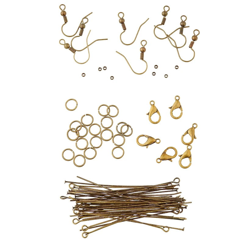 12 Packs: 100 ct. (1,200 total) Oxidized Gold Findings by Bead Landing™