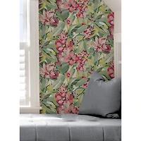 Caroline et Bettina Wine Belles Fleurs Peel & Stick Wallpaper