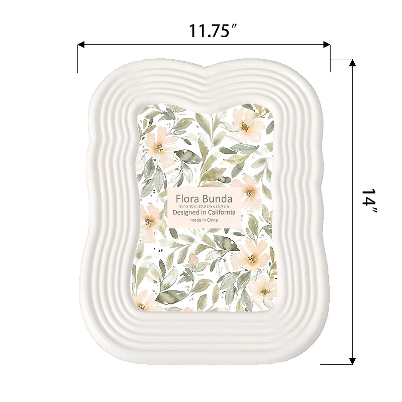 Flora Bunda® 8" x 10" Ivory Curves Ceramic Frame