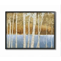 Stupell Industries Birch Tree Lake Landscape Nature Black Wood Framed Wall Art