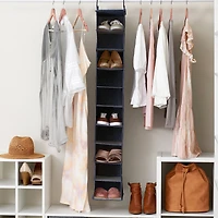 Household Essentials 48" Denim Cotton Blend & Plastic Hanging 10 Shelf Closet Organizer