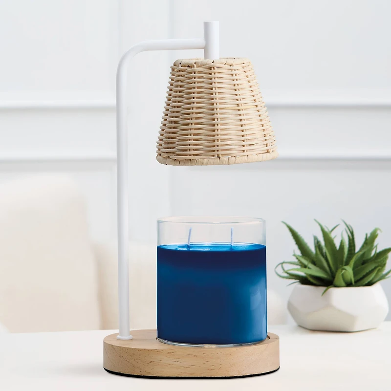 Candle Warmer Lamp with Rattan Shade by Ashland®