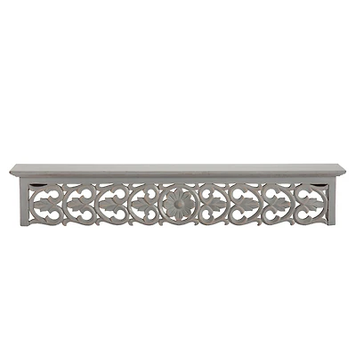 Habitat 30" Carved Gray Decorative Shelf