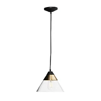 Hello Honey® Robert Stevenson Lighting Theo 10" Matte Black & Brushed Metal Ceiling Light