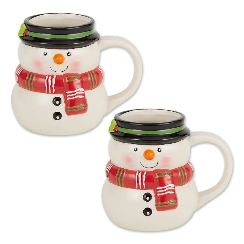 DII® 12oz. Cheerful Snowman Ceramic Mugs, 2ct.