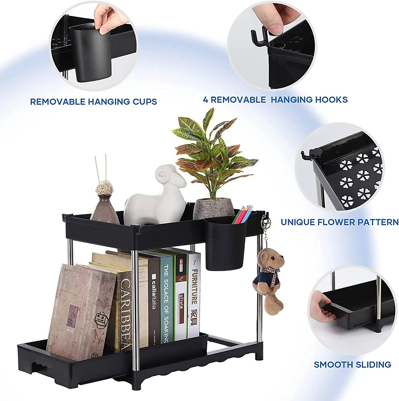 NEX™ 16" 2-Tier Under Sink Organizer with Sliding Drawer