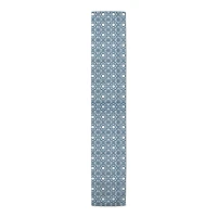 Geometric Blue Tiles Indoor/Outdoor Table Runner
