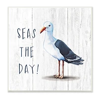 Stupell Industries Seas the Day Sentiment Rustic Nautical Seagull Bird,12" x 12"