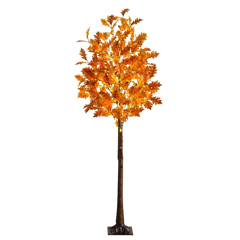 6ft. Pre-Lit Burnt Orange Autumn Maple Artificial Fall Tree with 300 Warm White LED Lights