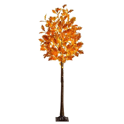 6ft. Pre-Lit Burnt Orange Autumn Maple Artificial Fall Tree with 300 Warm White LED Lights