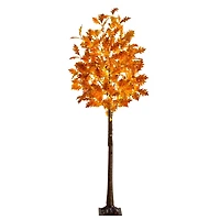 6ft. Pre-Lit Burnt Orange Autumn Maple Artificial Fall Tree with 300 Warm White LED Lights