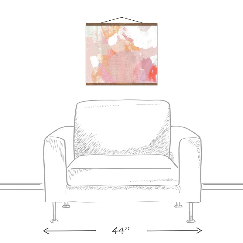 Funky Blush Misc. 16" x 20" Teak Hanging Canvas