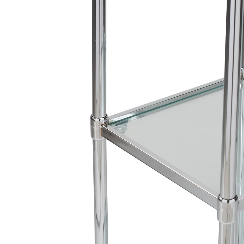 Organize It All Free Standing 4-Tier Glass Shelf Tower 