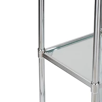 Organize It All Free Standing 4-Tier Glass Shelf Tower 
