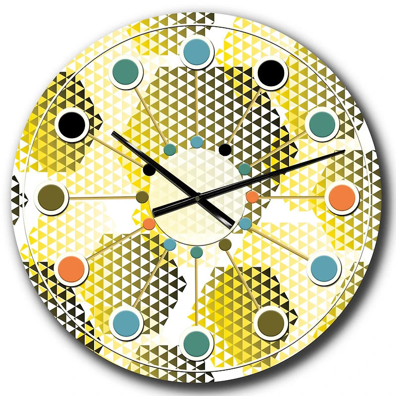Designart 'Retro Hexagon Pattern Xi Mid-Century Modern Wall Clock