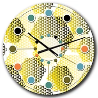 Designart 'Retro Hexagon Pattern Xi Mid-Century Modern Wall Clock