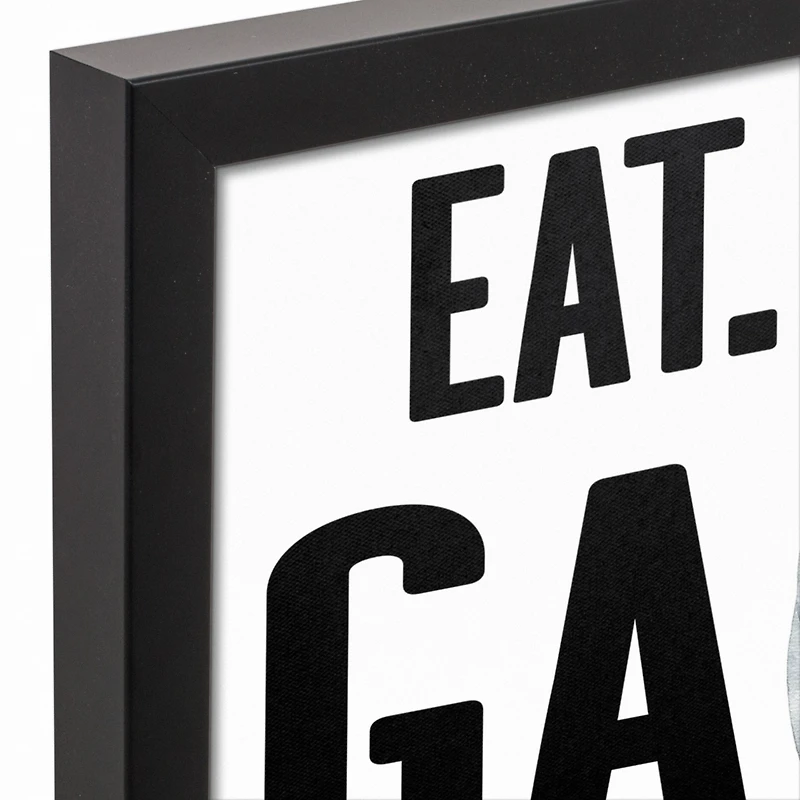 Game with Dad Black Framed Canvas Art