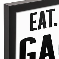 Game with Dad Black Framed Canvas Art