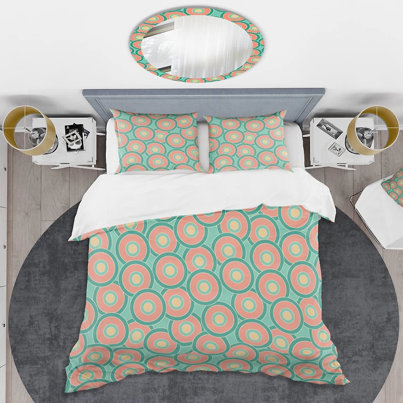 Designart 'Retro Circular Pattern VI' Mid-Century Duvet Cover Set