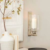 Silver Aluminum Modern Wall Sconce, 6" x 8" x 16"