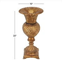 Gold Polystone Traditional Vase, 22" x 10" x 10"