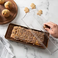 Luxe Party Mahogany Collection Bread & Cake Tray with Cover