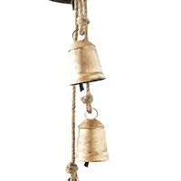 Gold Metal Bohemian Decorative Cow Bell, 4" x 3" x 29"