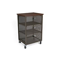 Mind Reader Black 3-Tier Metal Rolling File Cart with Drawers