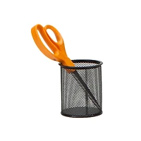 Mind Reader 4 Piece Black Desk Organizer Set with Metal Mesh Trash Can