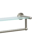 Organize It All Satin Nickel Glass Shelf & Towel Bar 
