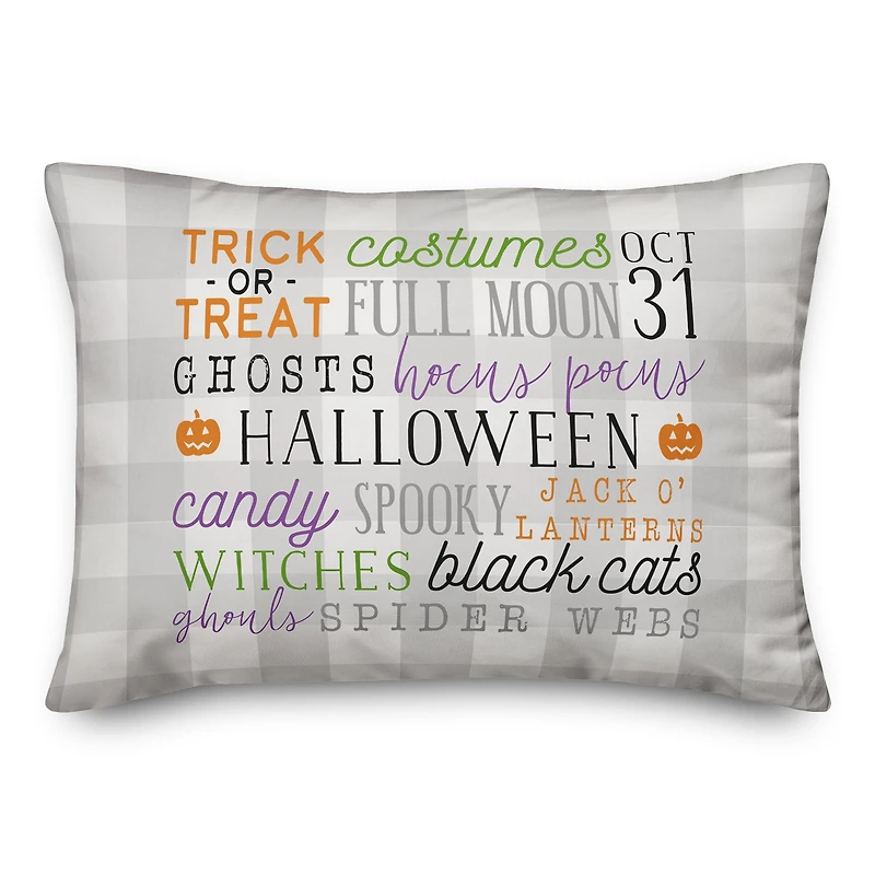 Halloween Words 14" x 20" Throw Pillow